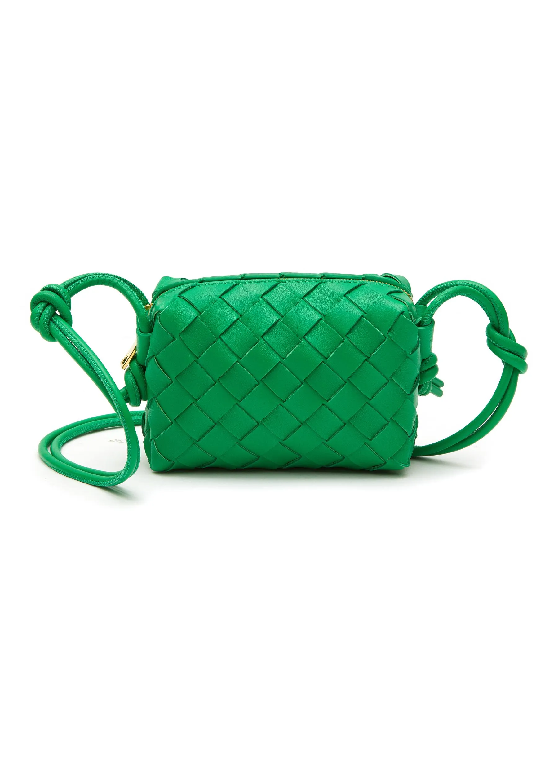 -----------BOTTEGA VENETA  ---- ------------GREEN ----‘CANDY LOOP’ INTRECCIATO NAPPA LEATHER CROSSBODY BAG --