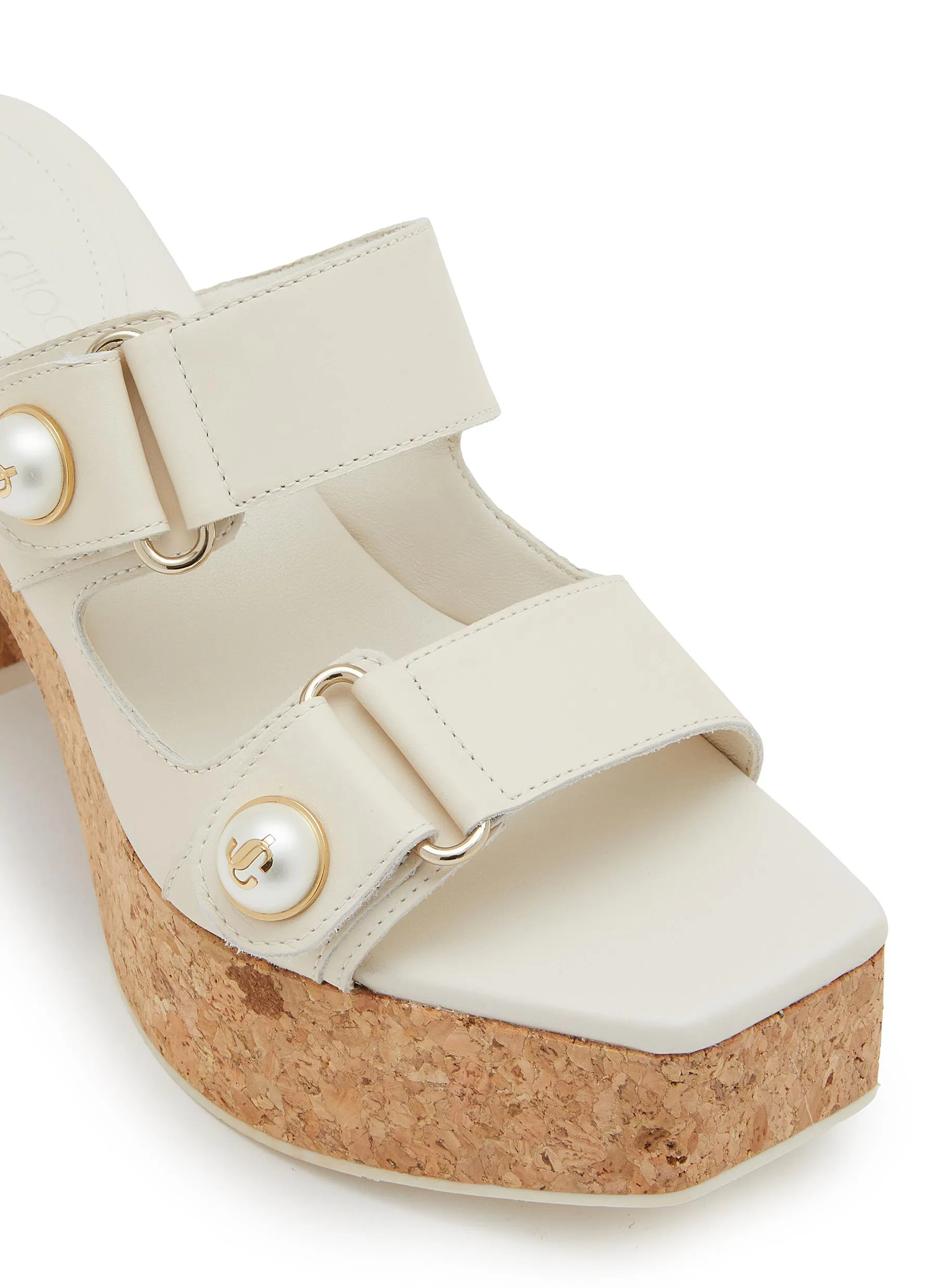 -----------JIMMY CHOO  ---- ------------ ----Fayence 95 Leather Wedge Sandals --