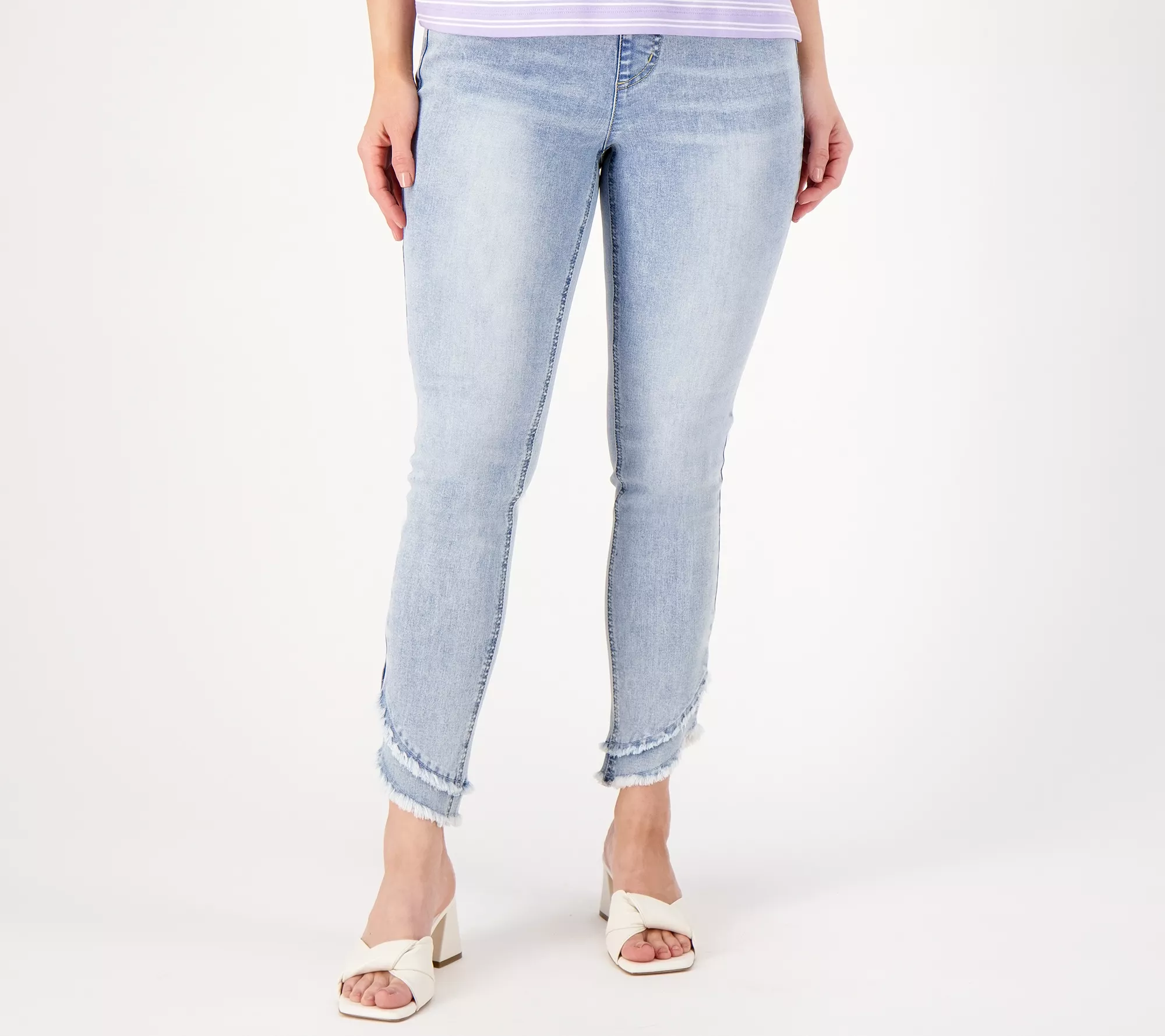 "As Is" Isaac Mizrahi Live Regular True Denim Pull On Ankle Jeans