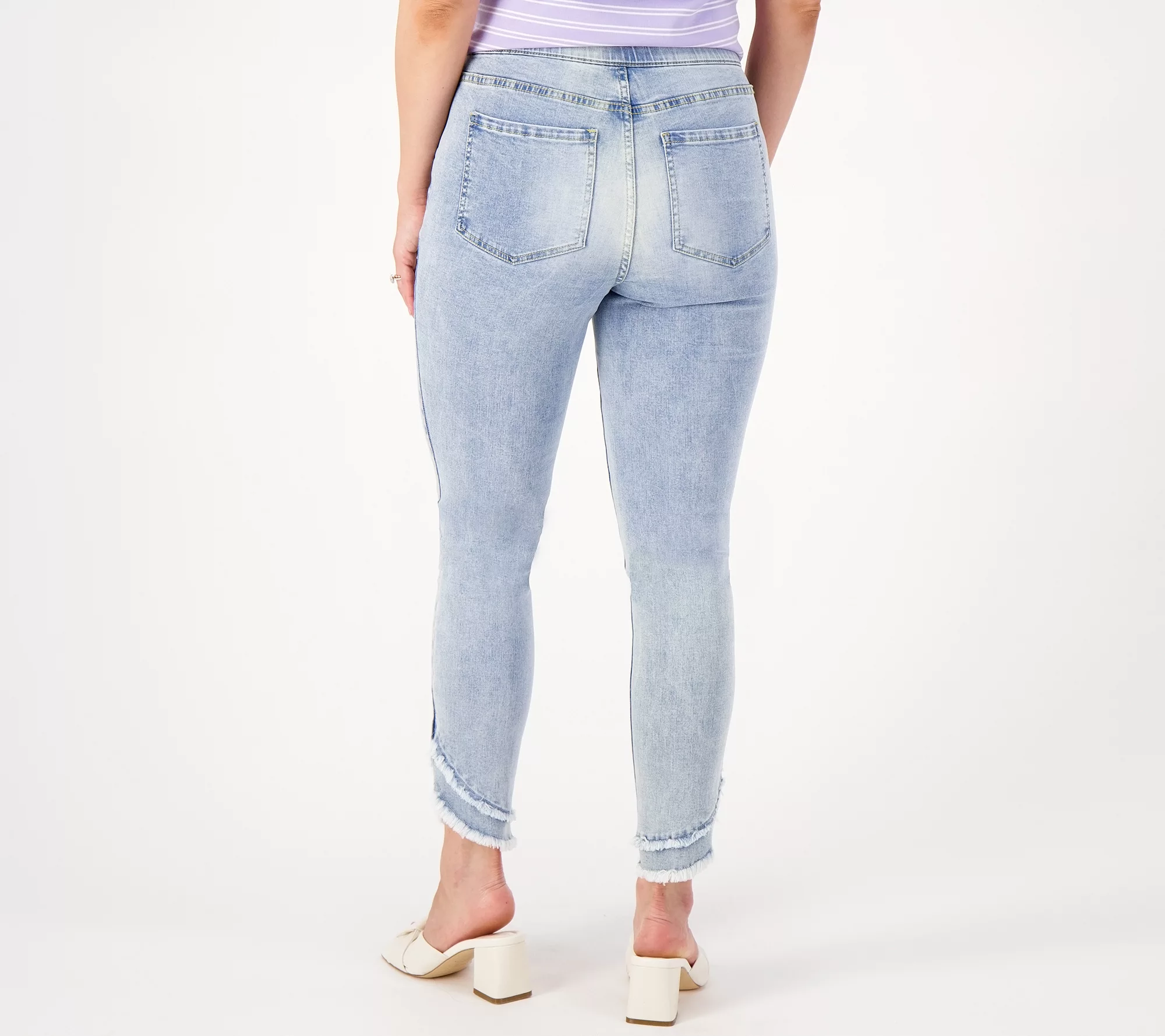 "As Is" Isaac Mizrahi Live Regular True Denim Pull On Ankle Jeans