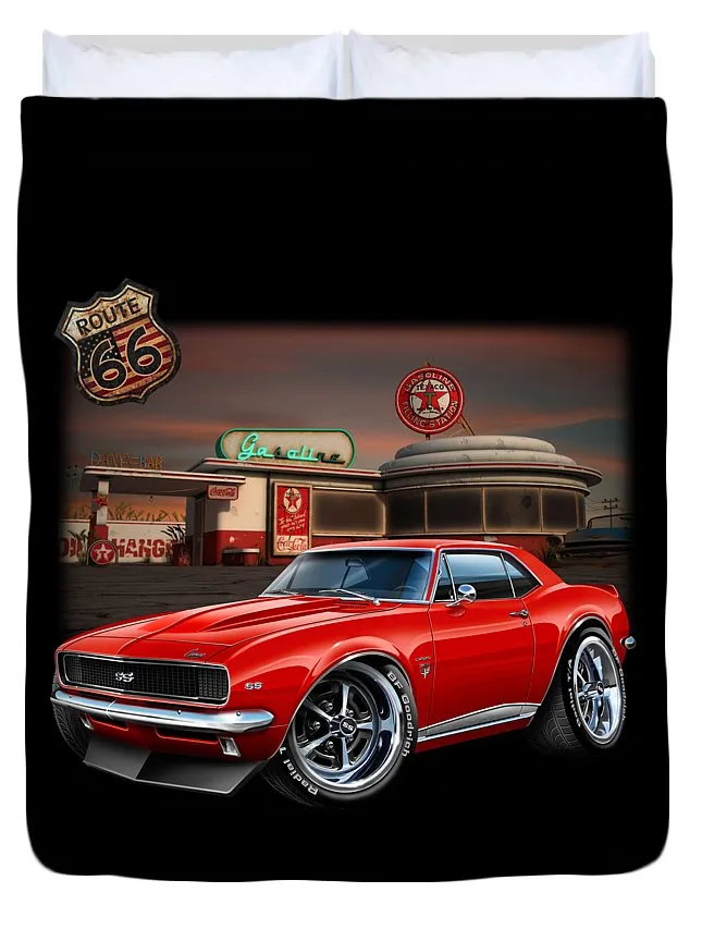 67 Camaro Muscle Car - Duvet Cover