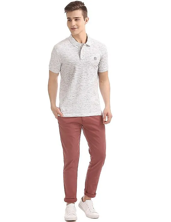 Aeropostale Heathered Pique Polo Shirt