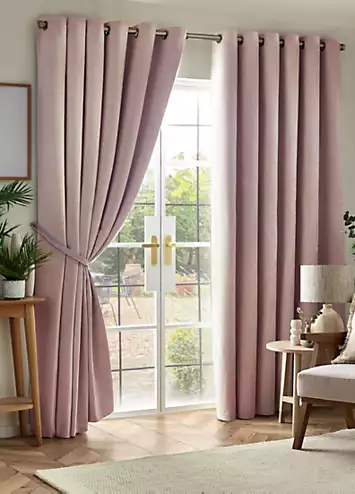 Alan Symonds Chenille Pair of Blackout Eyelet Curtains | Kaleidoscope