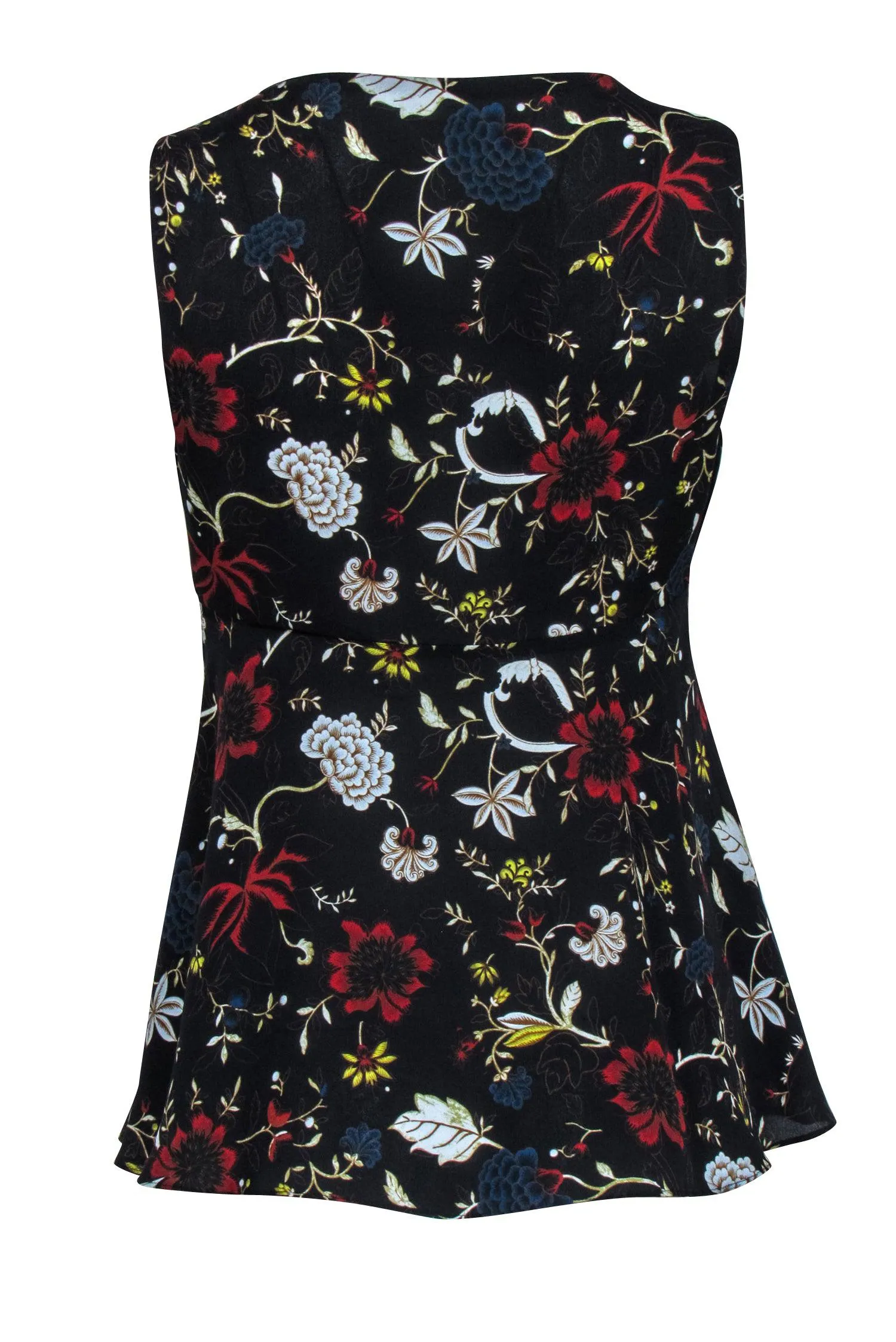 A.L.C. - Black & Multi Color Floral Sleeveless Top Sz 0