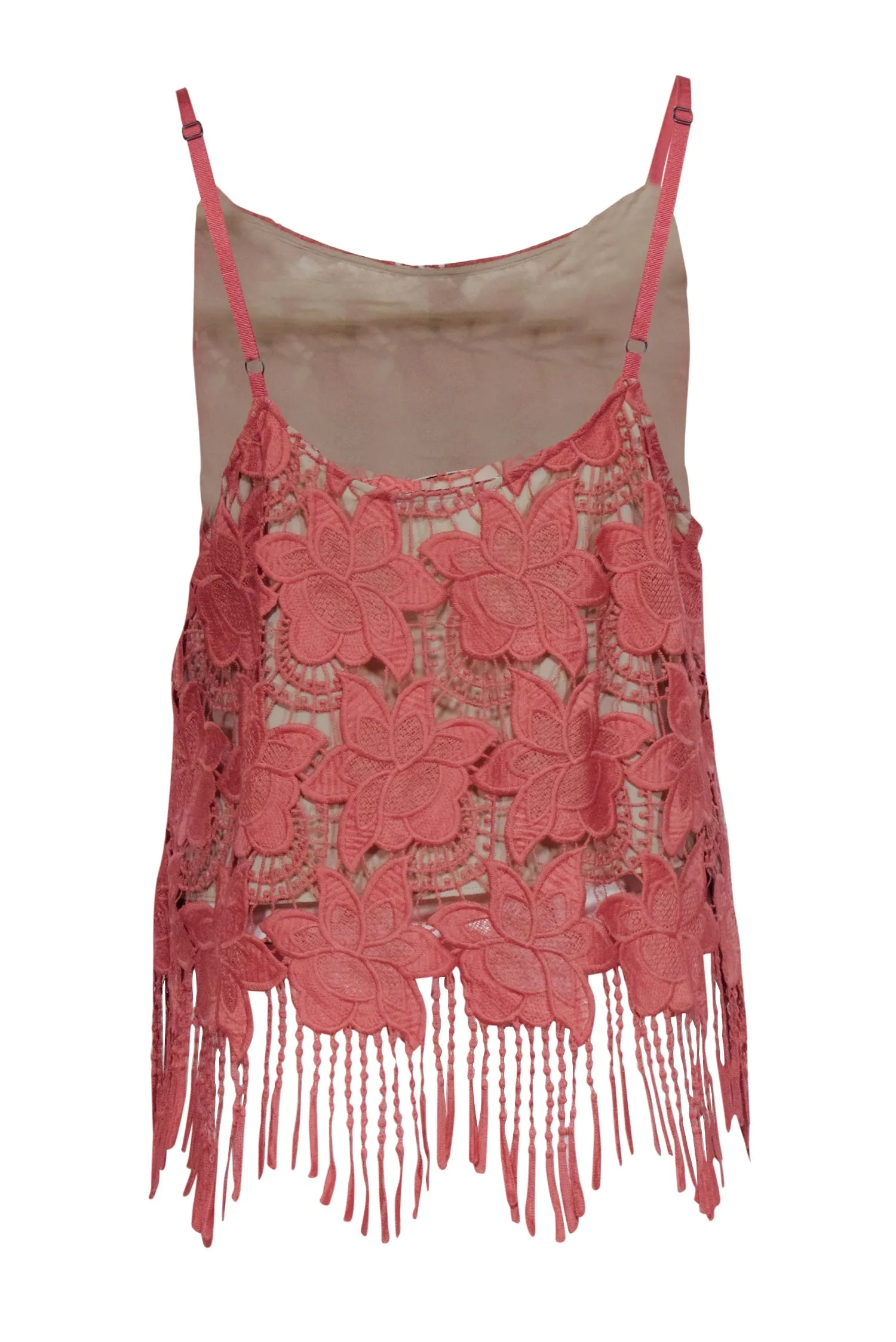 Alice & Olivia - Salmon Embroidered Sleeveless Top Sz 12