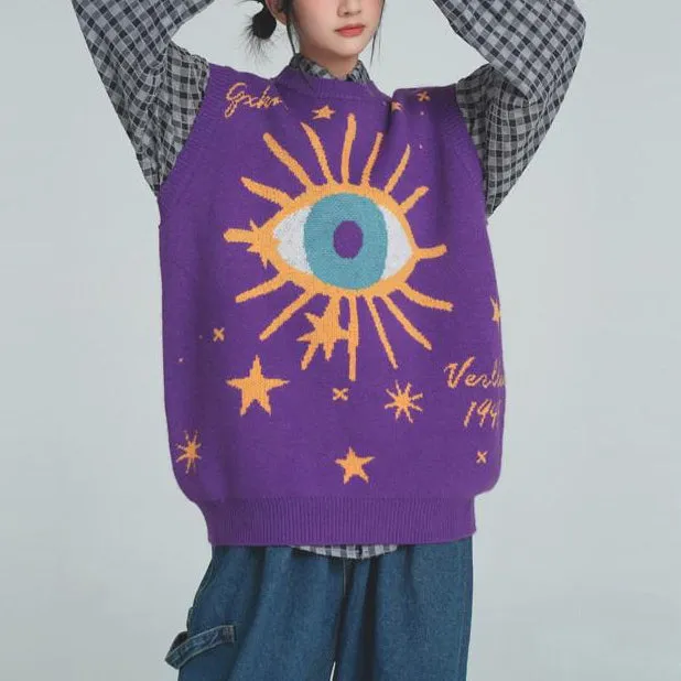 All-Seeing Eye & Stars Aesthetic Vest