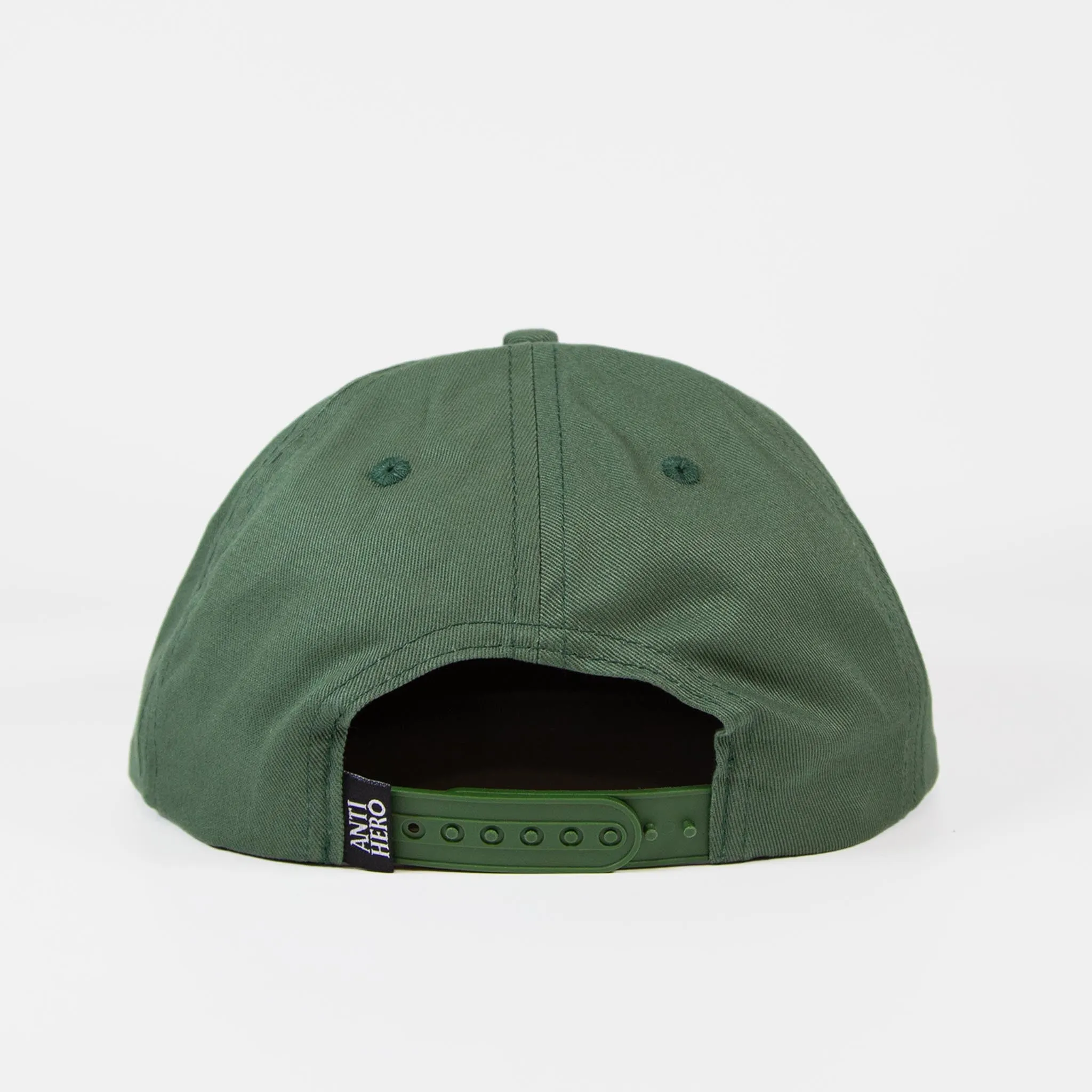 Anti Hero Skateboards - Basic Pigeon Round Snapback Cap - Forest Green / White