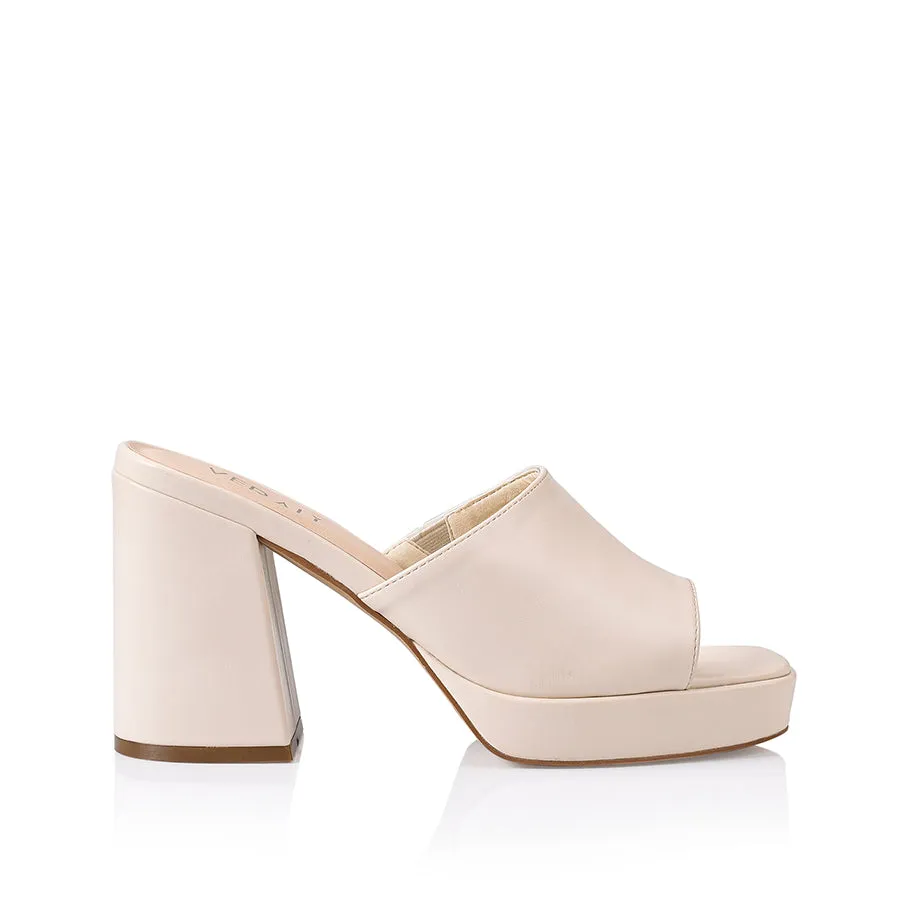 Avalon Platform Mules - Bone Smooth