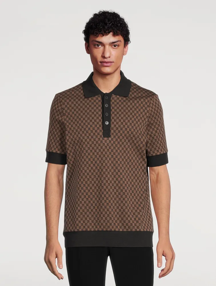 BALMAIN Mini Monogram Jersey Polo