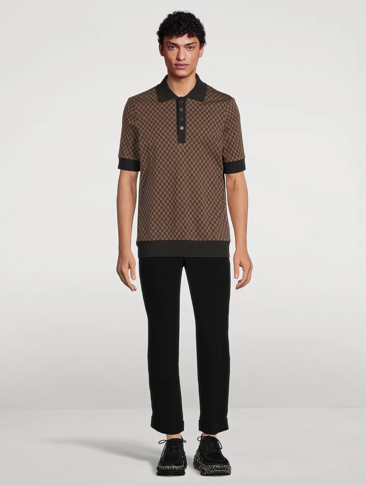 BALMAIN Mini Monogram Jersey Polo