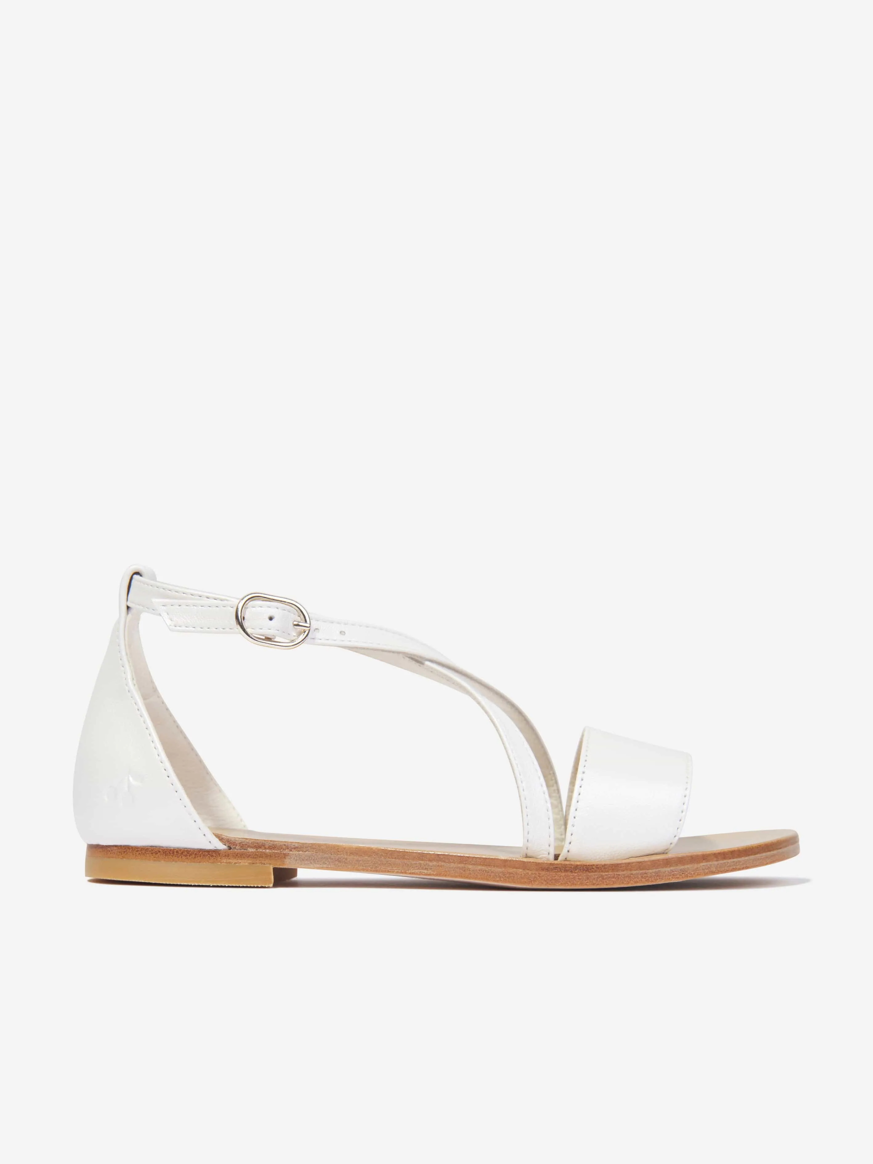 Bonpoint Girls Fia Leather Sandals in White