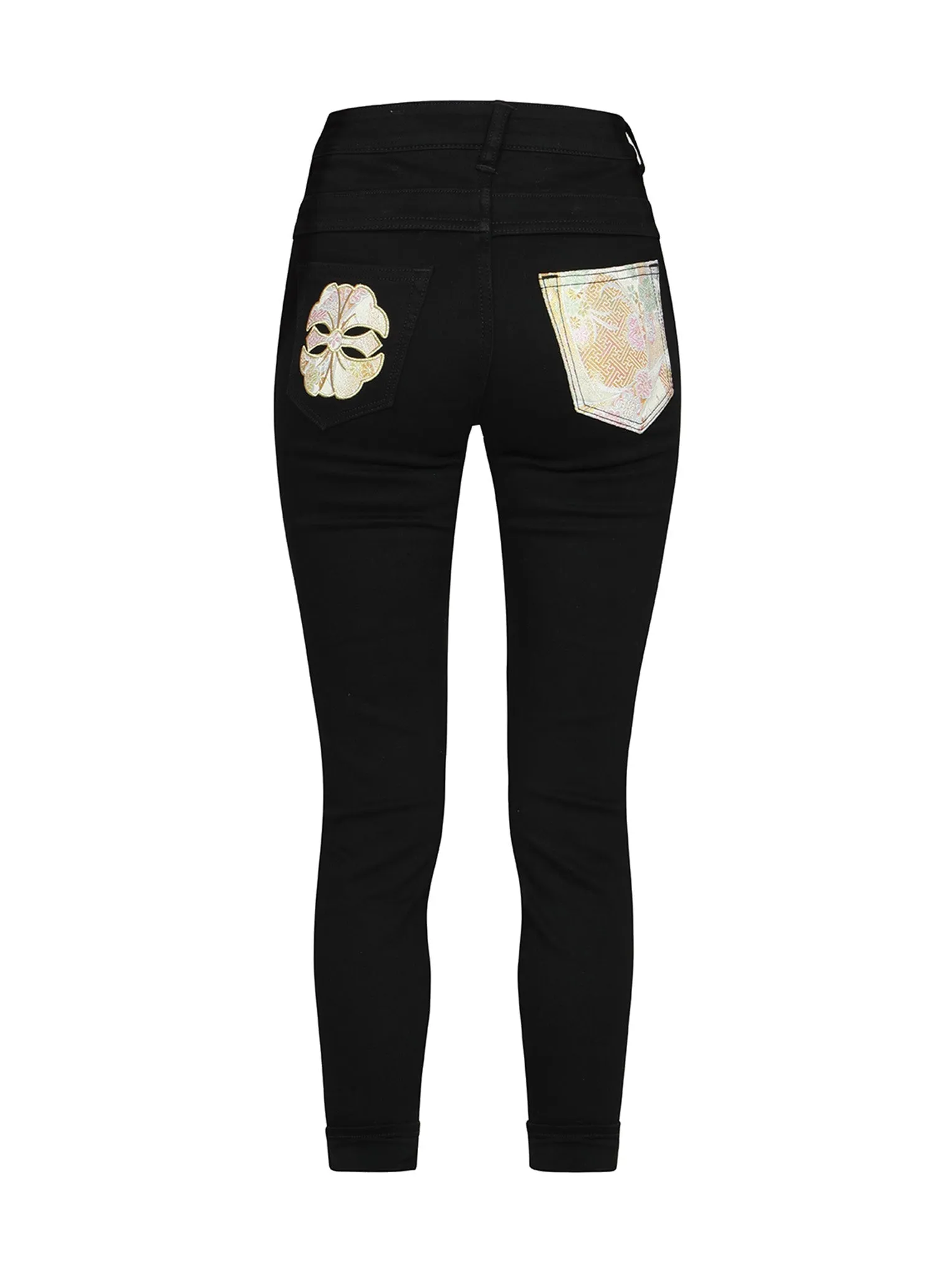 Brocade Kamon and Floral Flow Skinny Fit Jeans