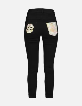 Brocade Kamon and Floral Flow Skinny Fit Jeans