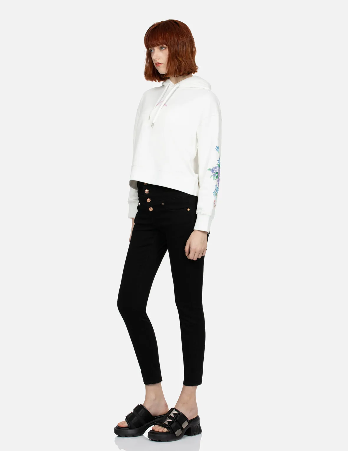 Brocade Kamon and Floral Flow Skinny Fit Jeans