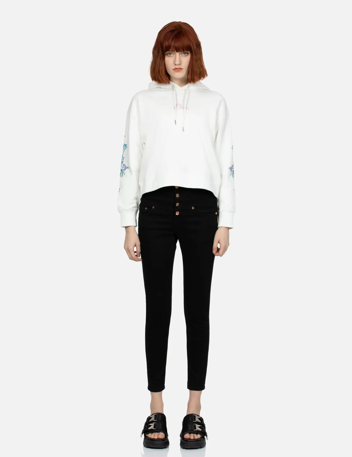 Brocade Kamon and Floral Flow Skinny Fit Jeans