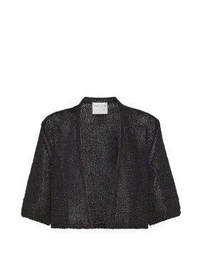 Chic sustainable viscose raffia cardigan, night