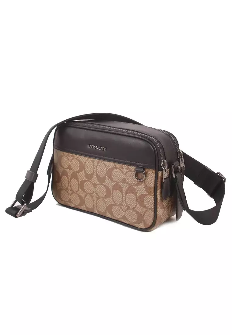 Coach Coach Signature Graham C4149 Crossbody Bag In Khaki