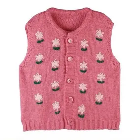 Cottagecore Floral Embroidered Knit Vest