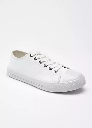 Cotton Traders White Lace-Up Trainers