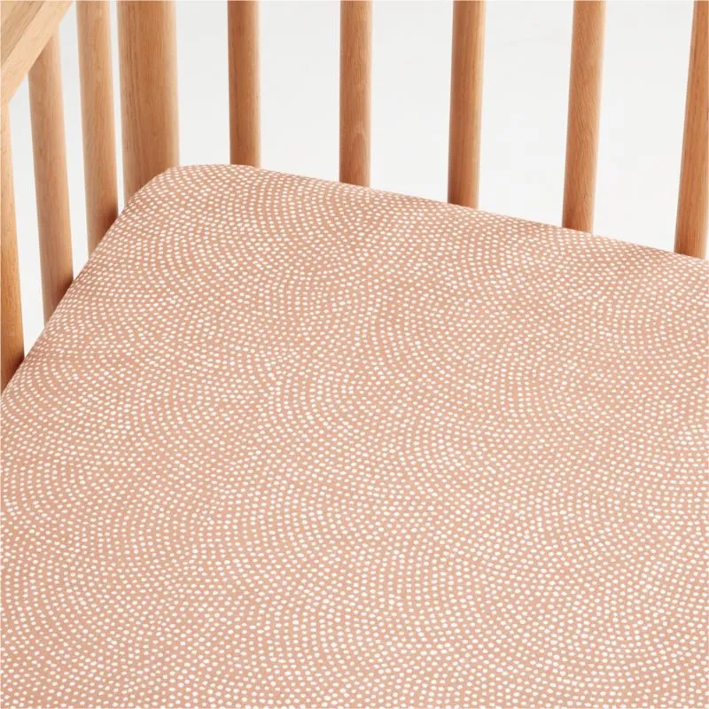 Crate&Barrel Batik Clay Organic Cotton Baby Crib Fitted Sheet by Leanne Ford