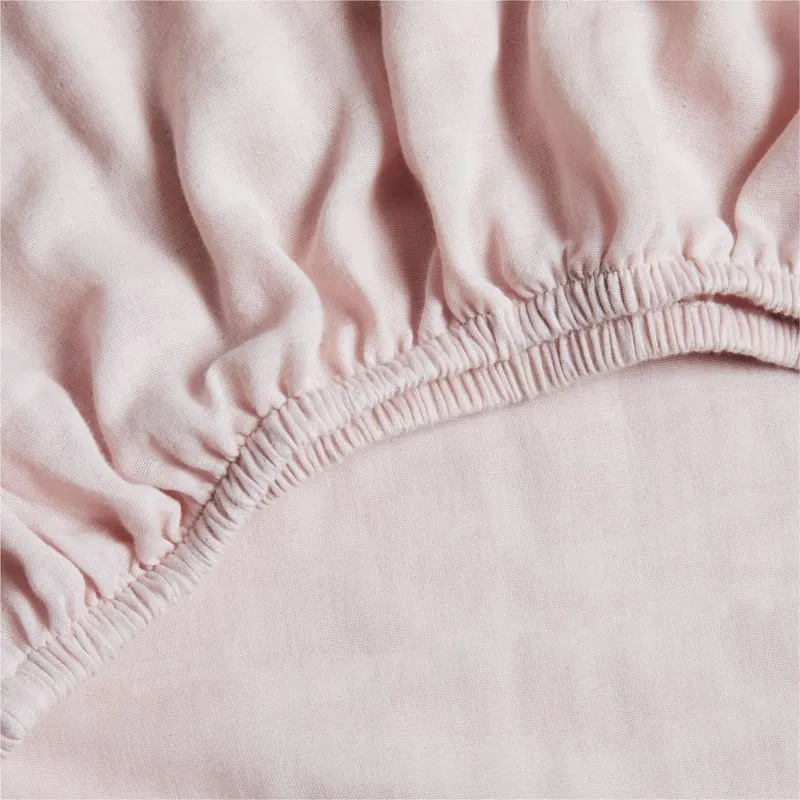 Crate&Barrel Supersoft Lilac Rose Organic Cotton Gauze Baby Crib Fitted Sheet