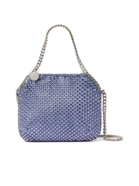 Crystal Embellished Mesh Panel Shoulder Bag