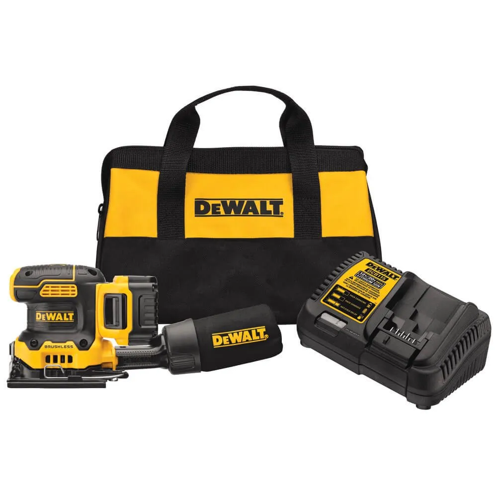 DEWALT DCW200P1-20V Max* Xr Palm Sander, Sheet, Variable Speed, 5-Ah Battery, 1/4-Inch