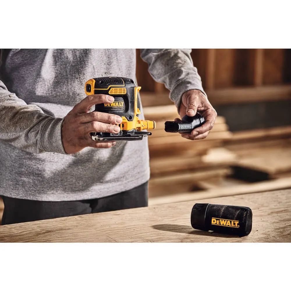 DEWALT DCW200P1-20V Max* Xr Palm Sander, Sheet, Variable Speed, 5-Ah Battery, 1/4-Inch