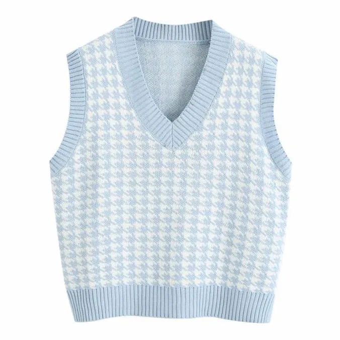 Dogtooth Check Vest