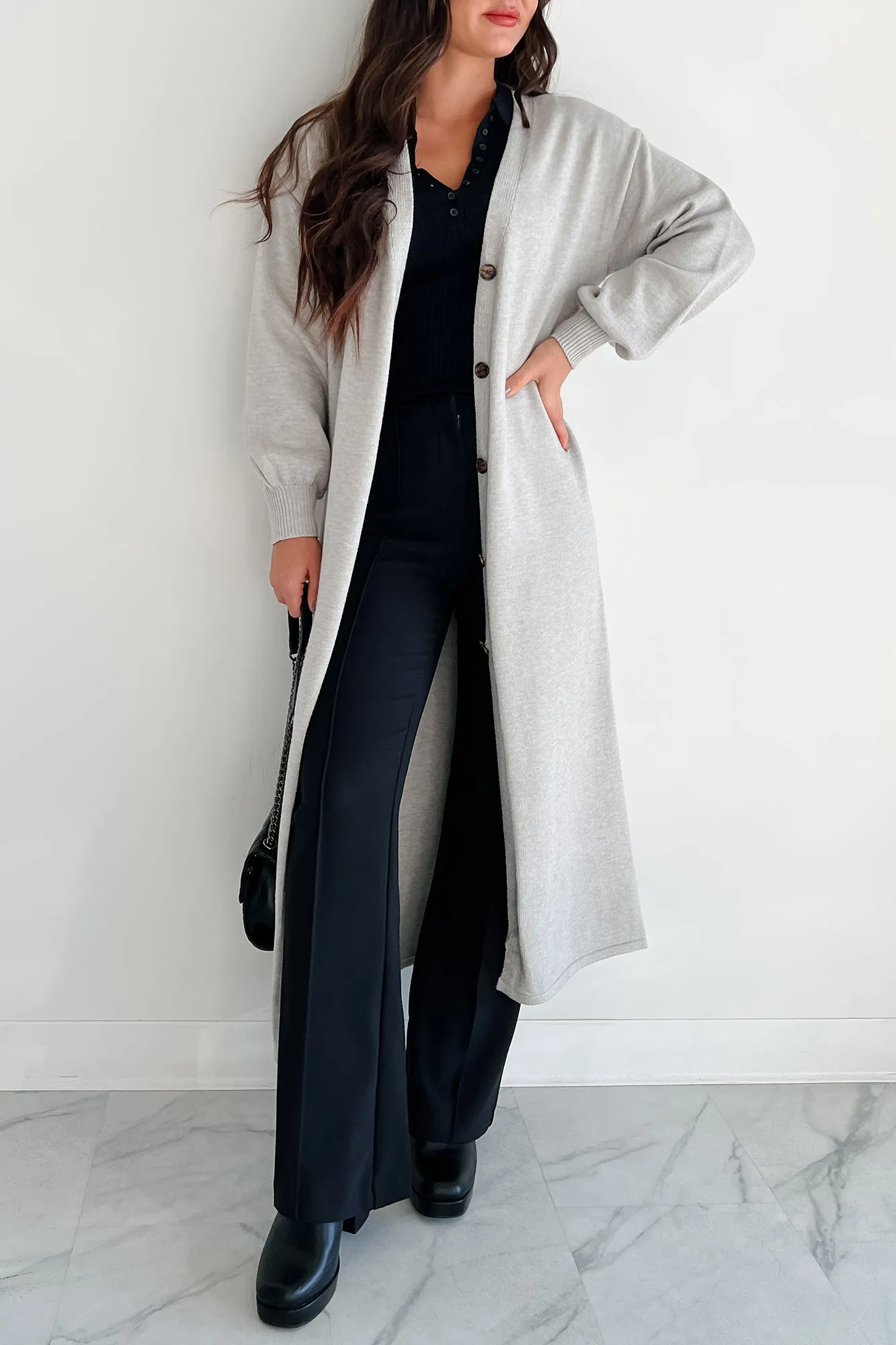 Dreamy Days Duster Cardigan (Heather Grey)