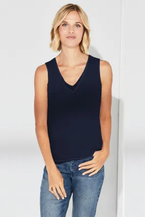 Ecru Miller Layered V Neck Sleeveless Top