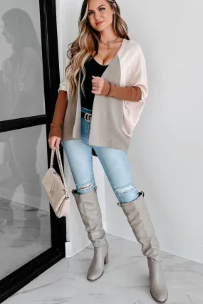 Finding Reason Colorblock Cardigan (Cream/Taupe)