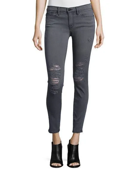 FRAME LE SKINNY DE JEANNE GREYS INN RIP JEANS W25 UK 6/8