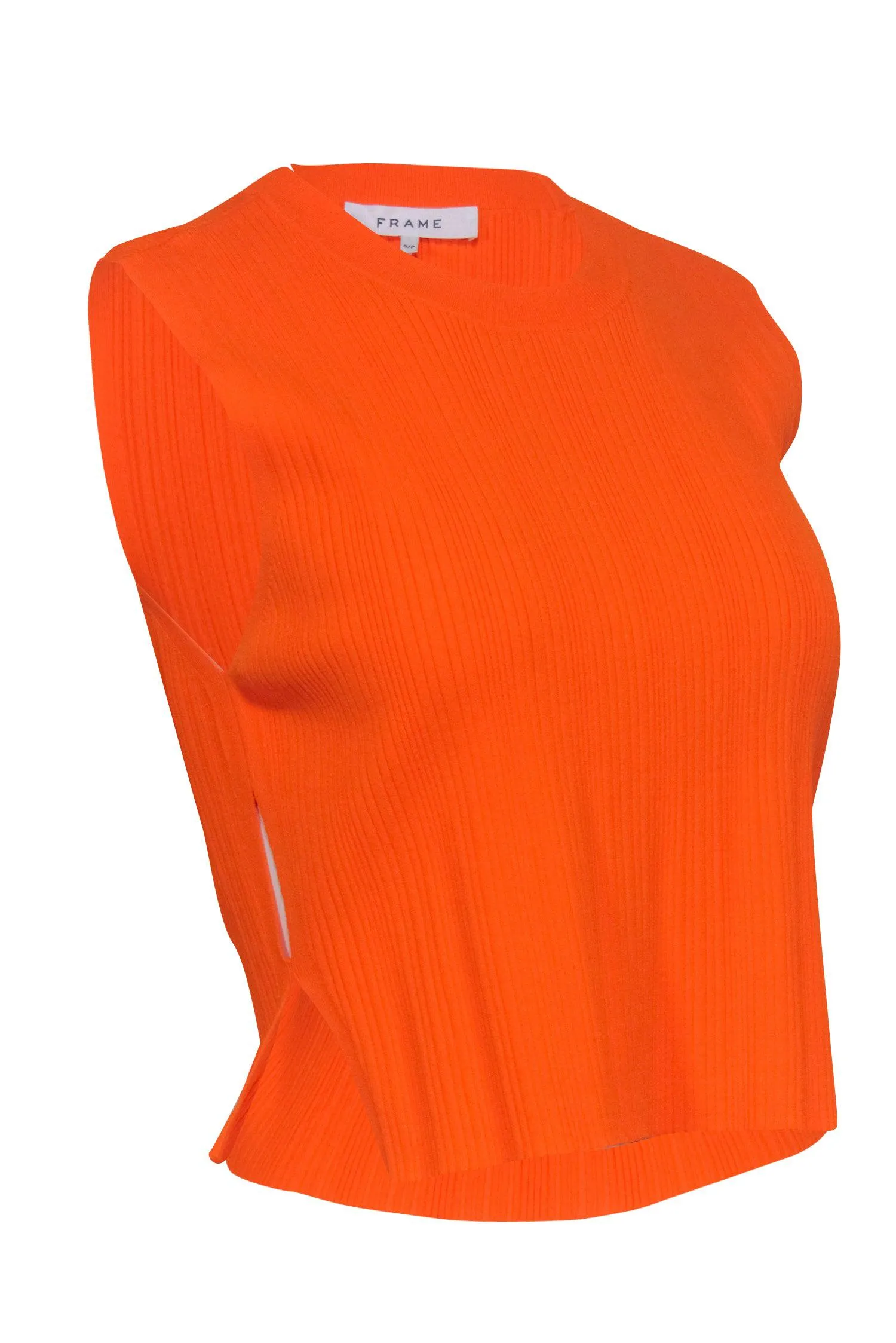 Frame - Orange Ribbed Sleeveless Long Crop Top Sz S