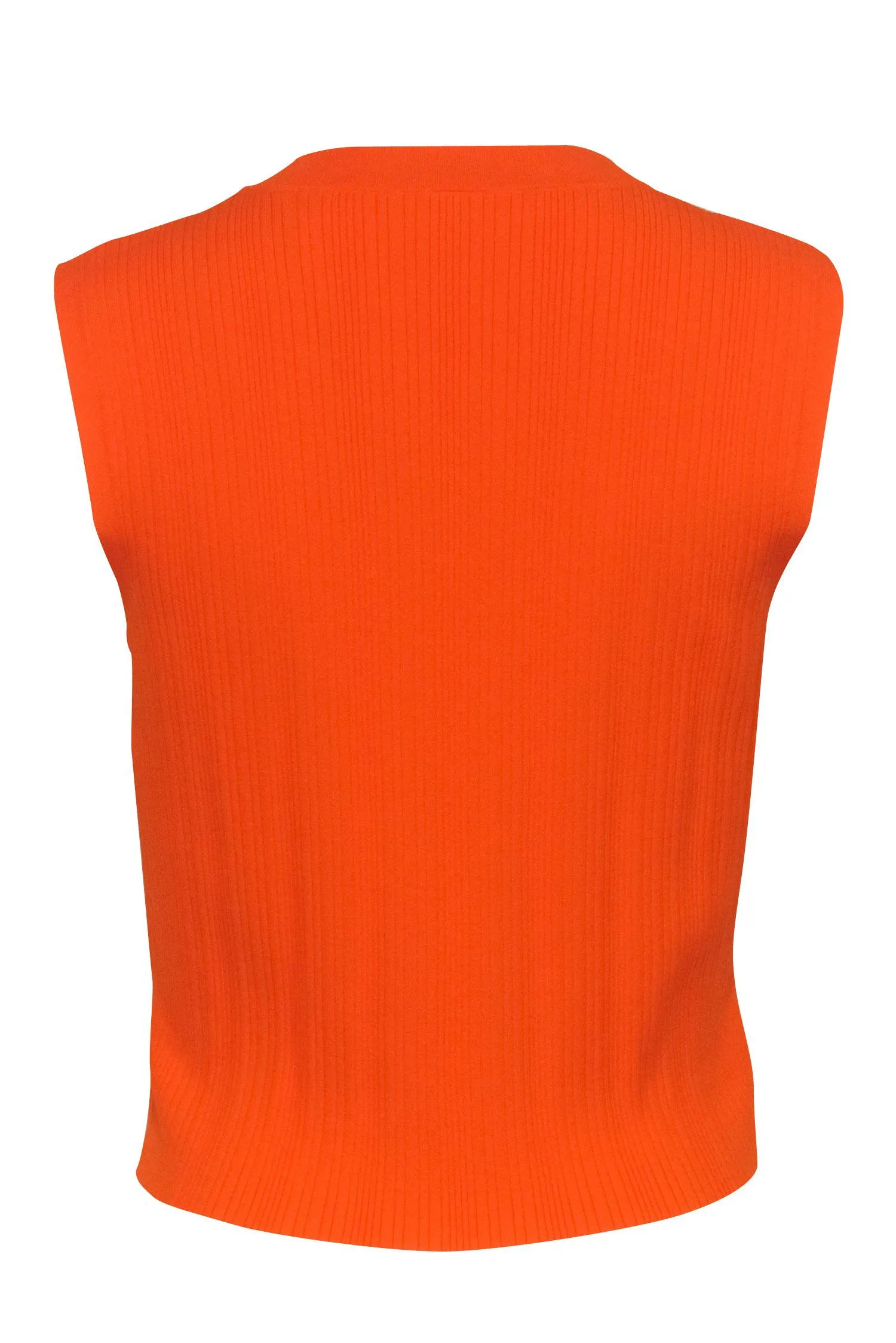 Frame - Orange Ribbed Sleeveless Long Crop Top Sz S