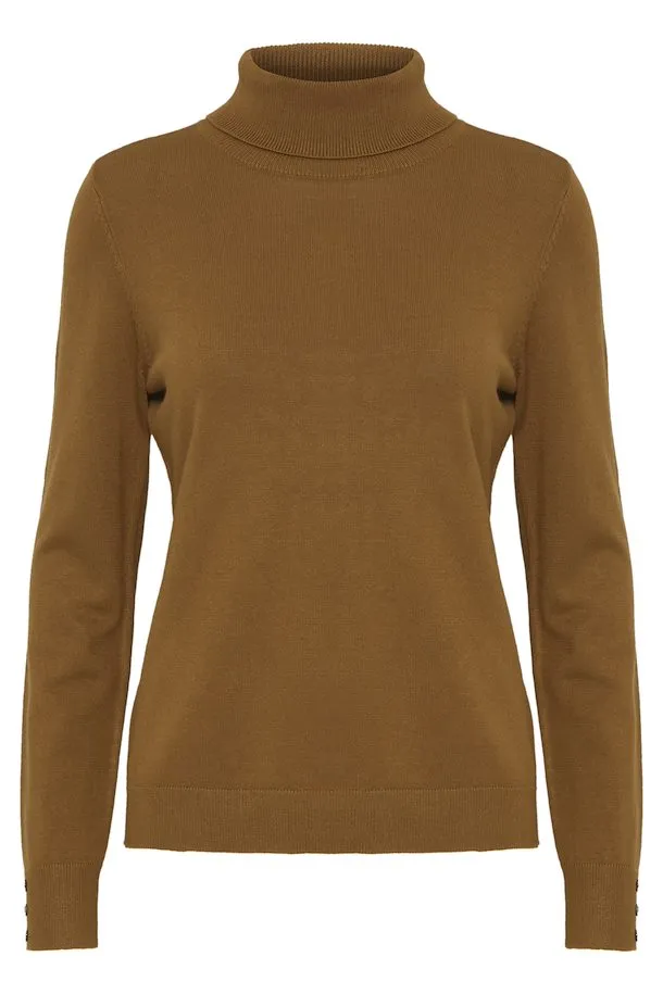 Fransa Clia Roll Neck Knit Sweater, Mustard Yellow