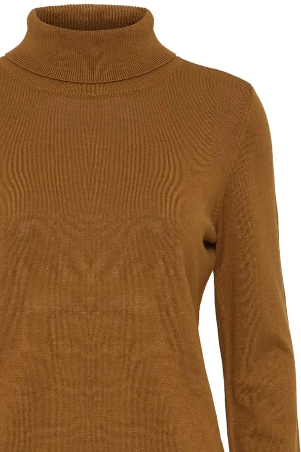 Fransa Clia Roll Neck Knit Sweater, Mustard Yellow