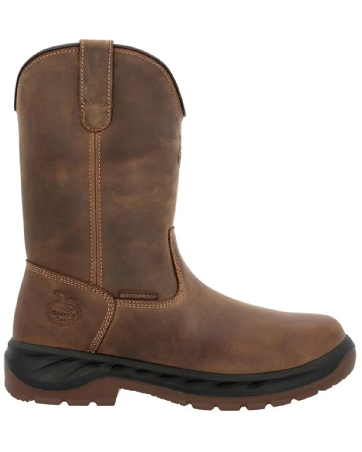 Georgia Boot Men's Waterproof Pull On Work Boot - Round Toe