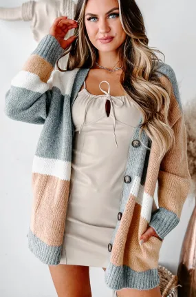 Grandpa Approved Oversized Colorblock Cardigan (Heather Grey Multi)