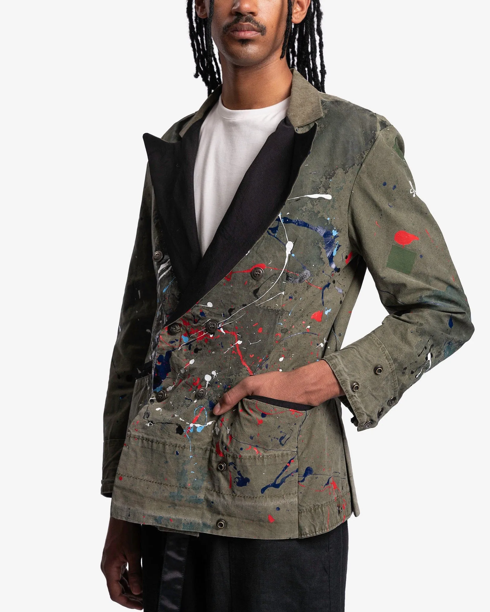 Greg Lauren Tent Paint Splatter DB in Army