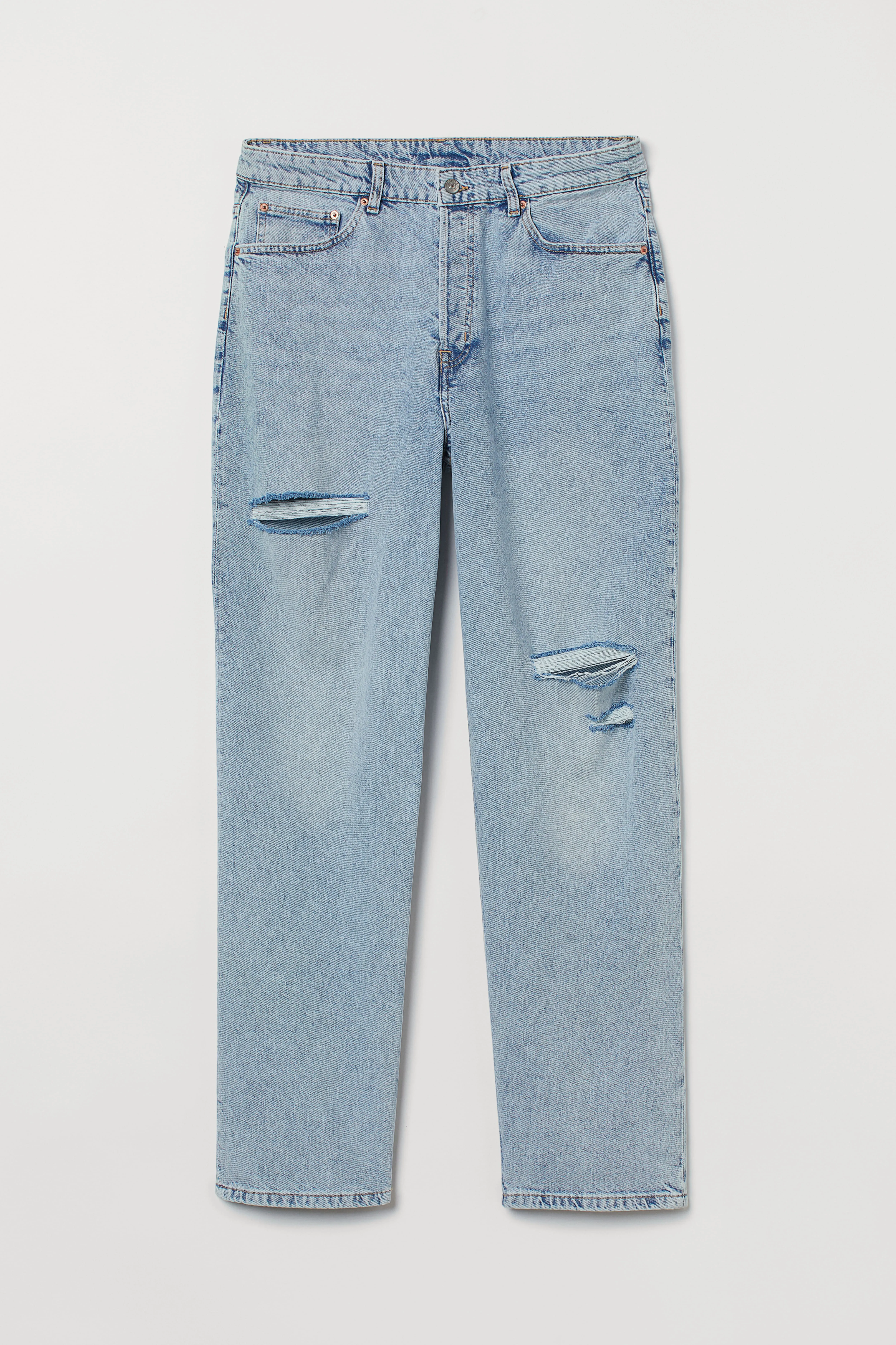 H&M+ Straight High Waist Jeans - High waist - Long - Light denim blue - Ladies | H&M GB