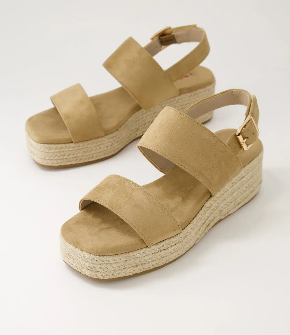 I LOVE BILLY Cissie Tan Microsuede Sandals