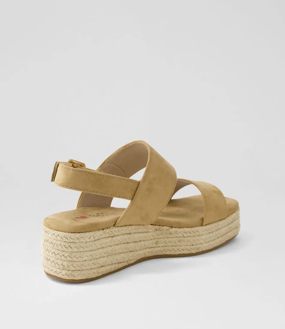 I LOVE BILLY Cissie Tan Microsuede Sandals