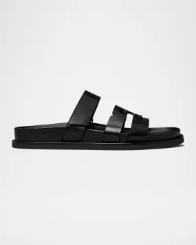 Ines Leather Triple-Band Sport Mule Sandals