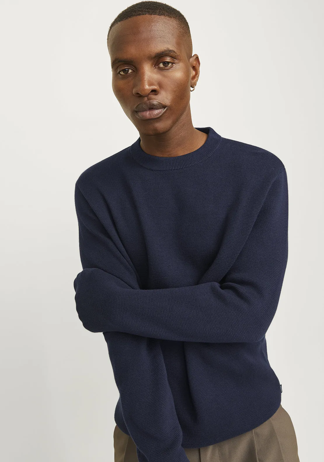 Jack & Jones Merino Knit Crew Neck Sweater, Night Sky Navy