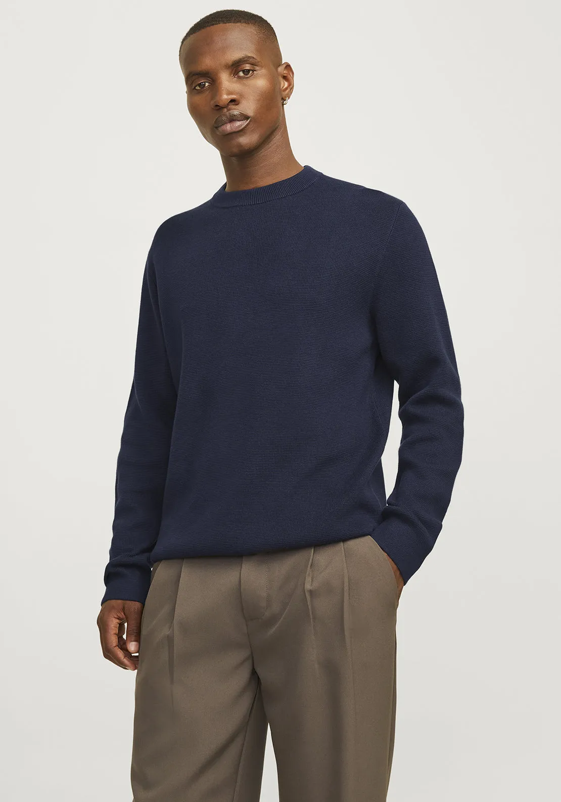 Jack & Jones Merino Knit Crew Neck Sweater, Night Sky Navy