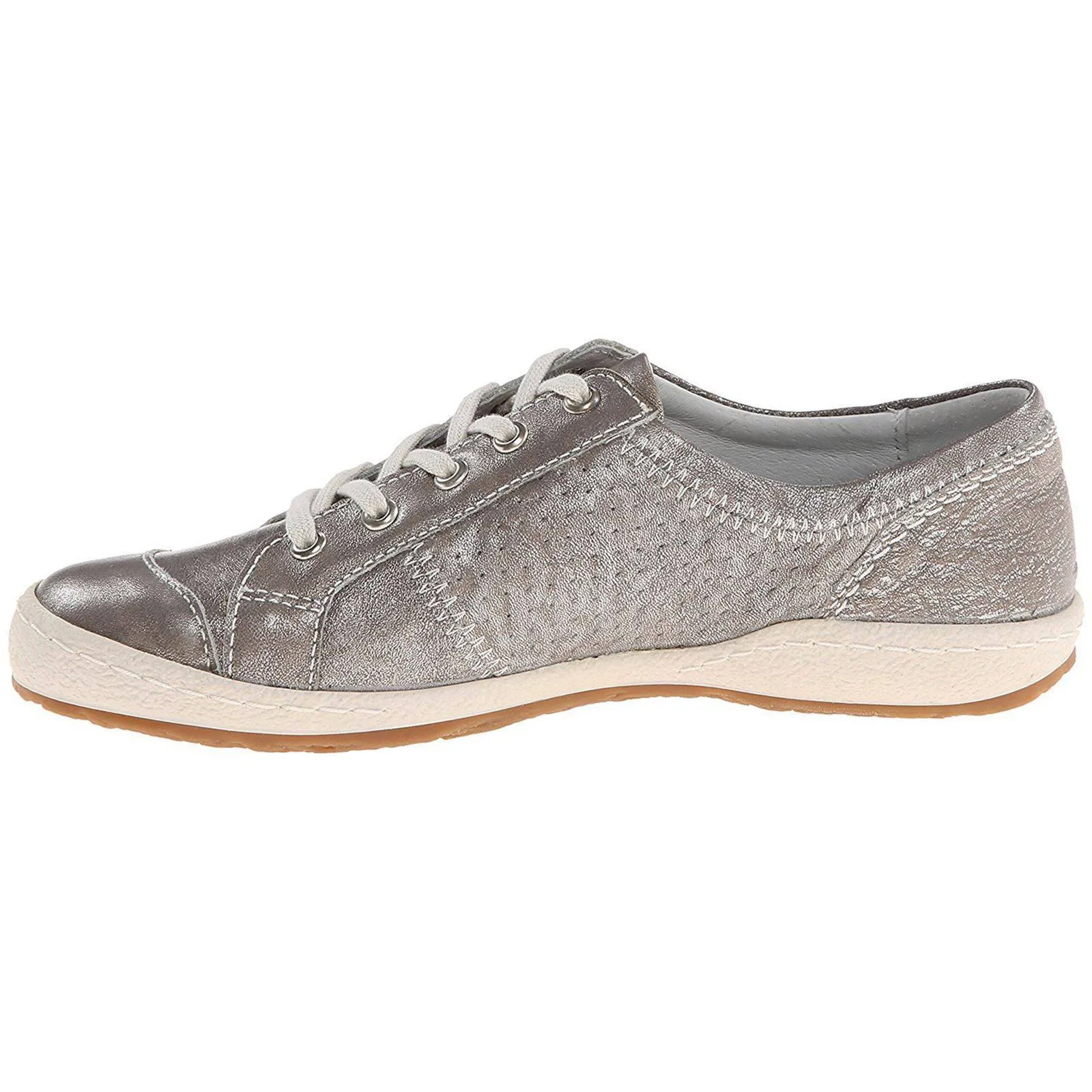 Josef Seibel Caspian Platinum Womens Leather Low-top Casual Fashion Trainers - UK 6