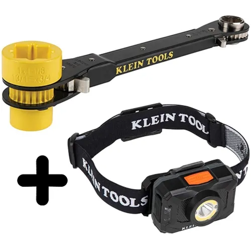 Klein 6-In-1 Lineman's Heavy Duty Wrench & FREE LED Headlamp