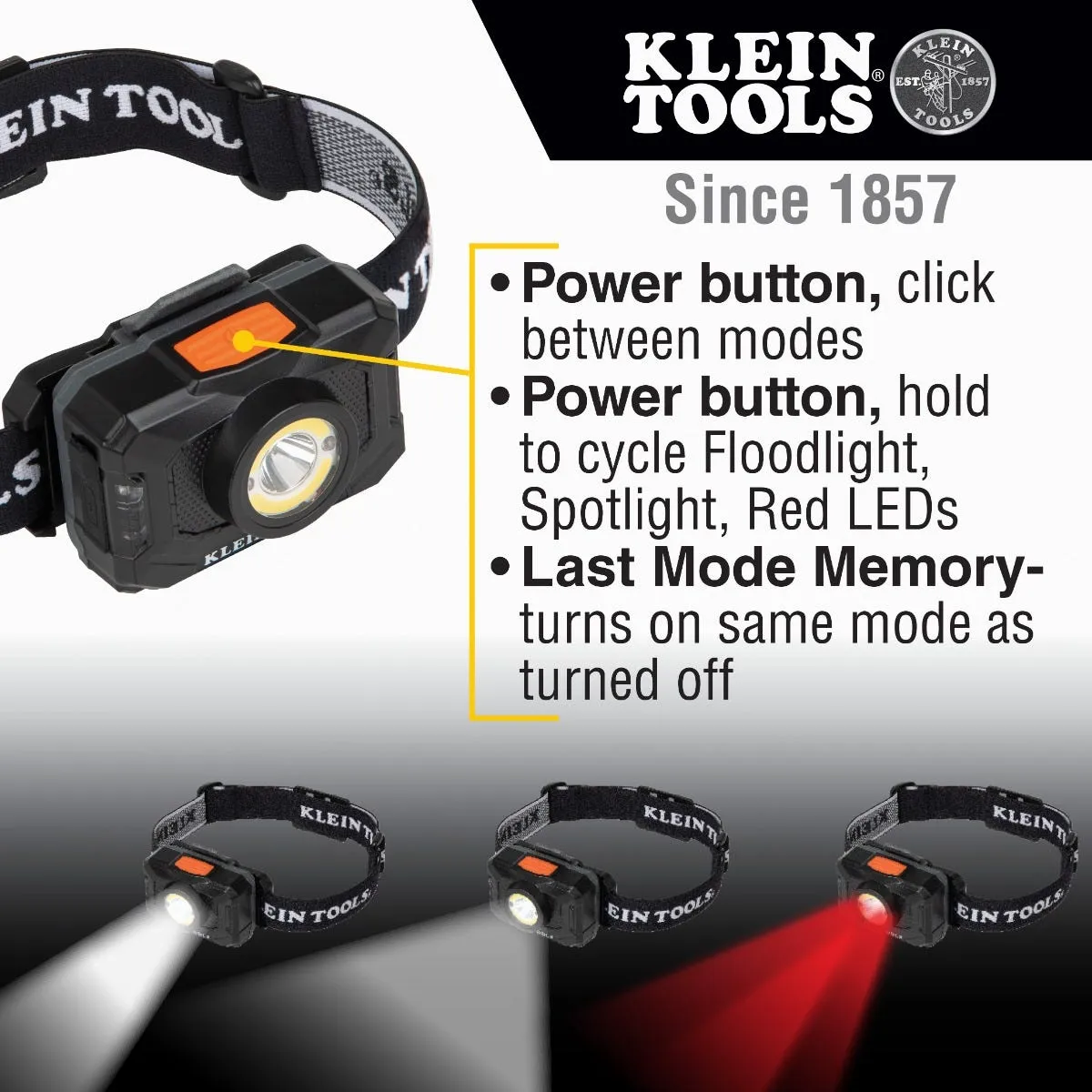 Klein Rechargeable 2-Color LED Headlamp 800 Lumens 56414