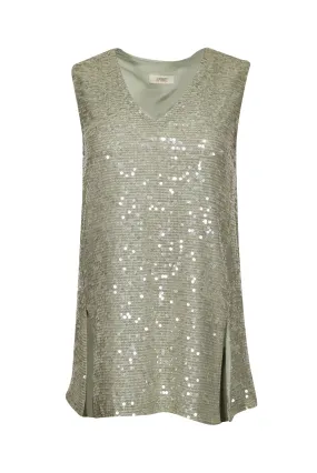 Lapointe - Mint Sequin Embellished Sleeveless Top Sz 2